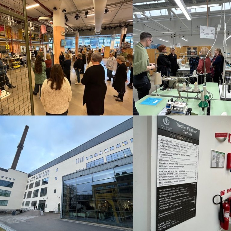 Threads Interreg project meeting in Borås, Sweden, February 25 - 27, 2025.  Visit Borås University, Swedish School of Textiles.