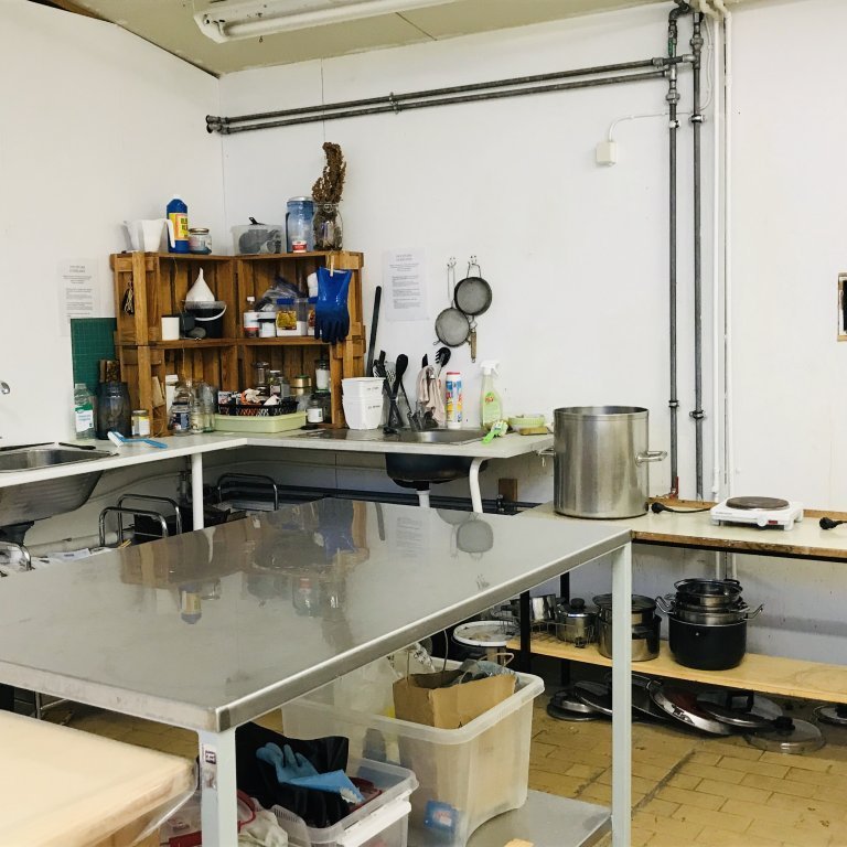 Dye studio located across the street. Image: Textile Center.