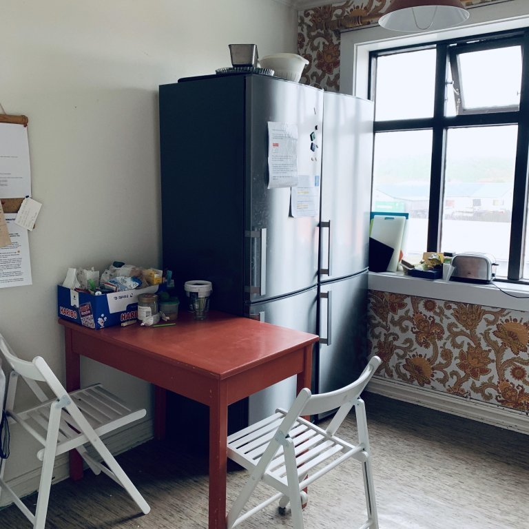 Kitchen on the residency floor in Kvennaskólinn. Picture: Textile Center.