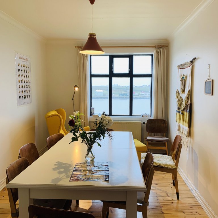 Living room on residency floor in Kvennaskólinn. Picture: Textile Center.