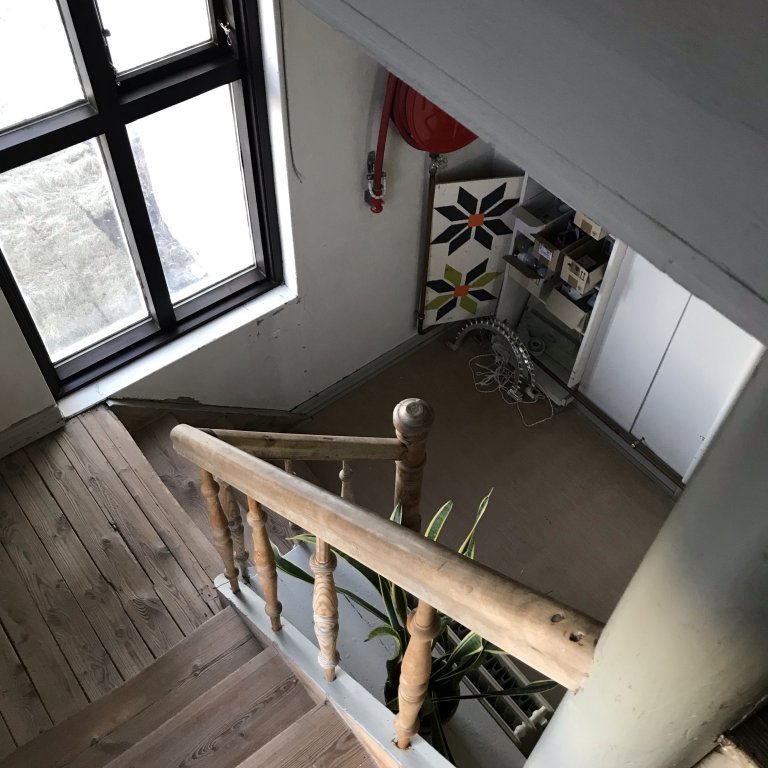 Old staircase in Kvennaskólinn. Picture: Textile Center.