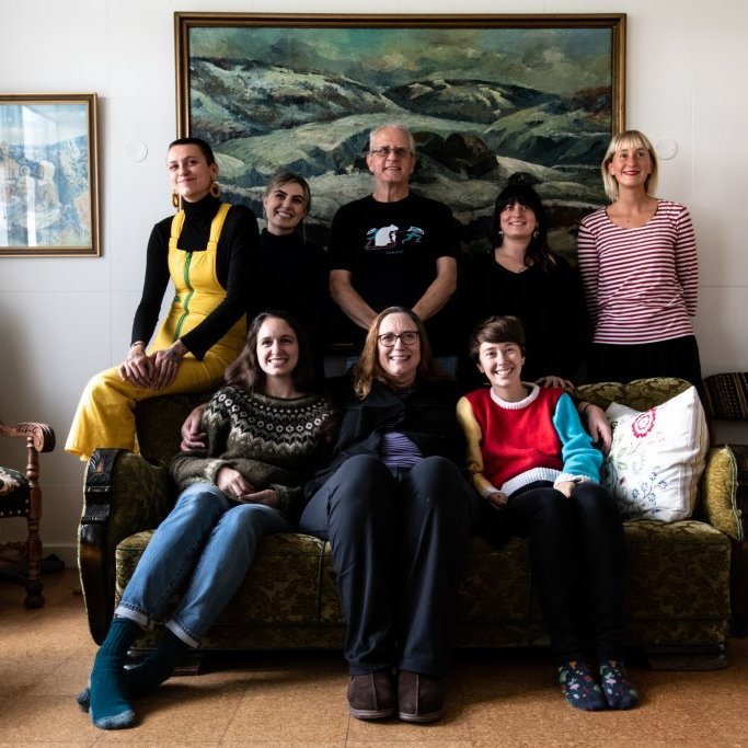 September 2018. Bridget Low, Danielle Hansen, Blaine Davis, Tujia Hansen, Mirjam Hemström, Kristin Hoelscher-Schacker, Arielle Walker, Alice Kaps. Picture: Textile Center.