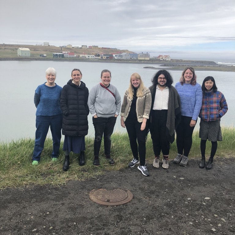 Left to right: Marion H. Lamb, Gabriela Sacconi, Jóhanna Óskarsson, Victoria Cleverby, Kiran Gill, Victoria Kolbuck, Jessy Lu.