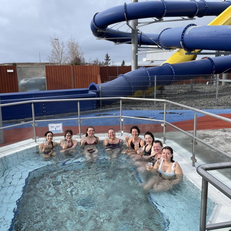 Artists in residence in March 2022. Picture: Kasia Hope. Left to right: Gabriella Baruch, Zsófi Hajdu, Emily Hunt, Kathleen Vaughan, Margot Malpote, Hannah Livesey, Heidi Pietarinen, Kasia Hope.