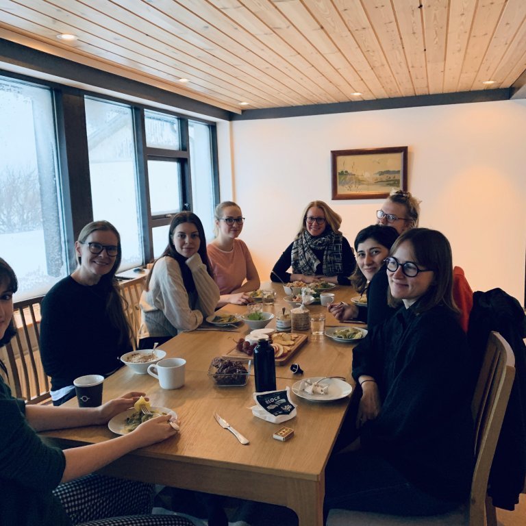 Architecture students from Listaháskóla Íslands, the Icelandic University of the Arts, staying at the residency in January 2020. Picture: Textile Center.