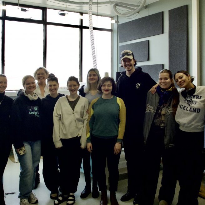 Students from the Icelandic University of Arts during their study visit in April 2023. Picture: Textile Center.