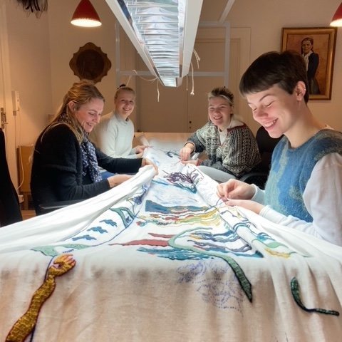 Students from PK Professionskole in Copenhagen, Josephine, Sofie, Elena og Nanna. Picture: Textile Center.