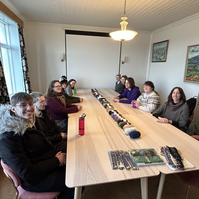Students from the College of the North Atlantic and instructors during their study visit at the Textile Center in March 2024. Picture: Textile Center.