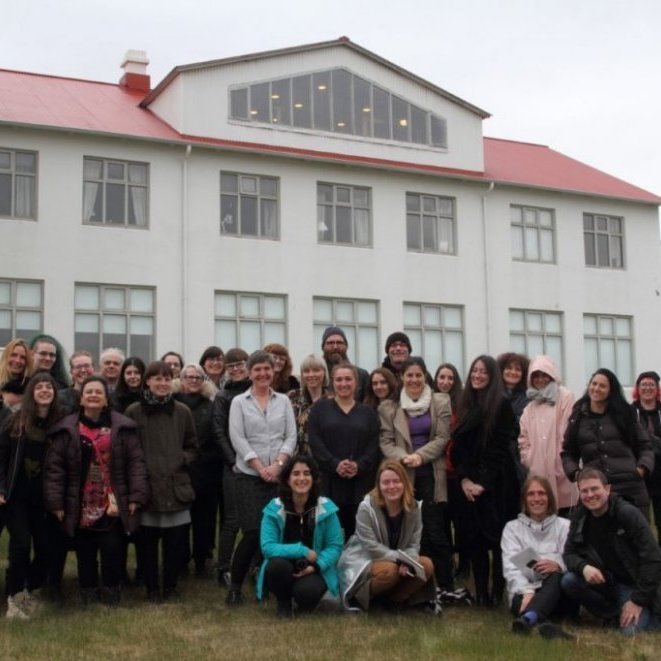Textile Bootcamp Fabricademy participants visiting the Textile Center in May 2019. Picture: Frosti Gíslason.