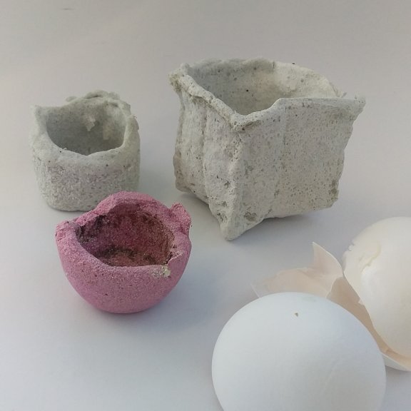 Pottery made from food waste materials in the TextileLab as part of the Fabricademy course. Image: Textile Center