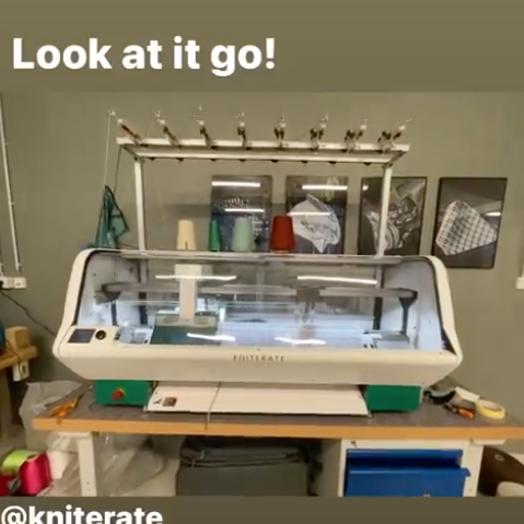Kniterate Digital Knitting Machine in the TextileLab. Not always available!