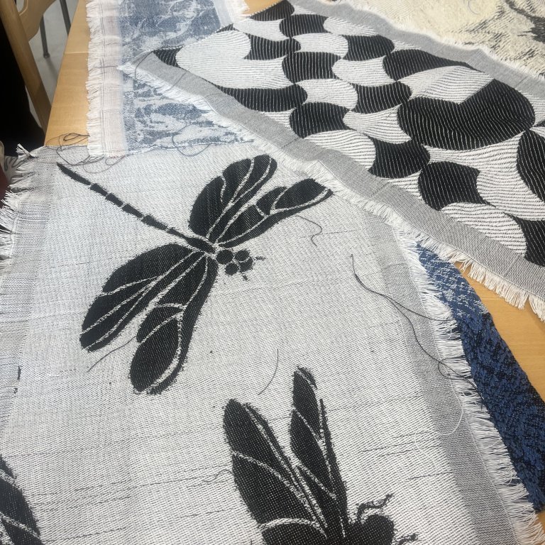 Vefnaðarprufur. Samples woven for a TC2 workshop in August 2024.