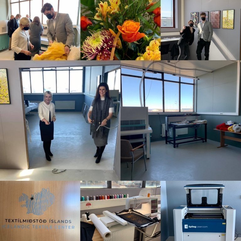 Formal opening of the TextileLab on Þverbraut 1 in Blönduós on May 21, 2021. Image: Textile Center.