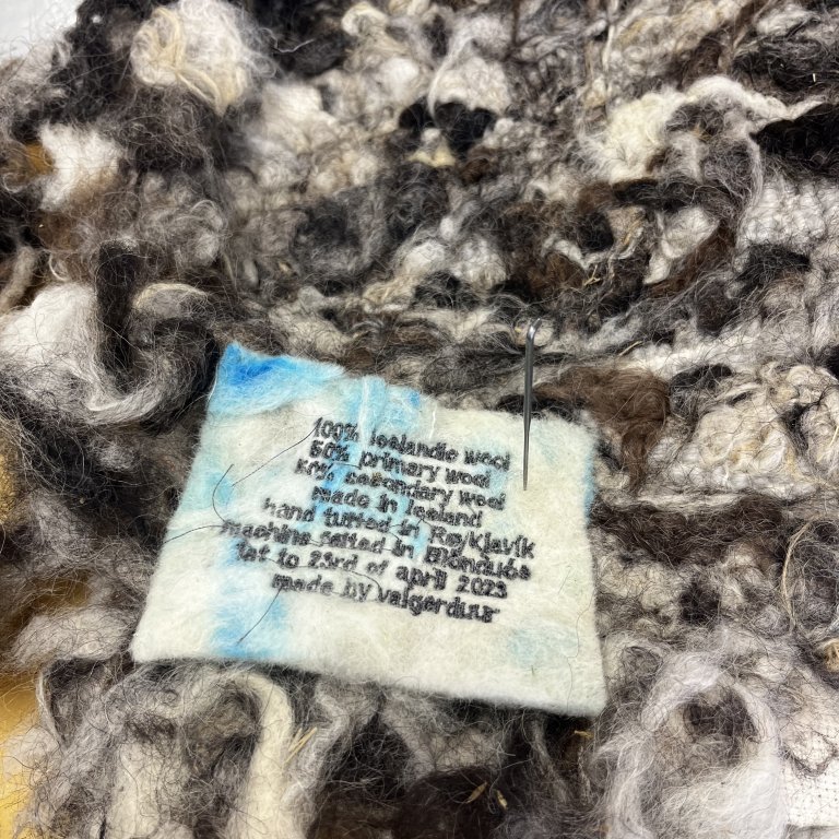 Valgerður Jónsdóttir made a rug from primary and secondary wool and scraps in the TextileLab. Image: Valgerður Jónsdóttir.