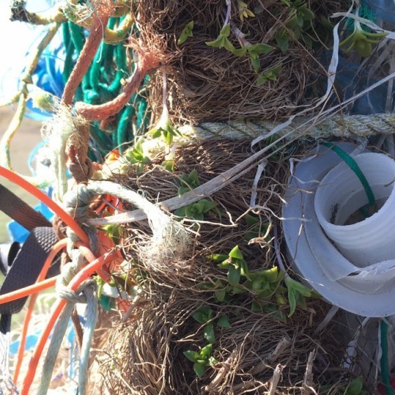 Cairn build from plastic waste in Miðfjörður near Hvammstanga. Picture: Ragnheiður Lára Wisshappel.
