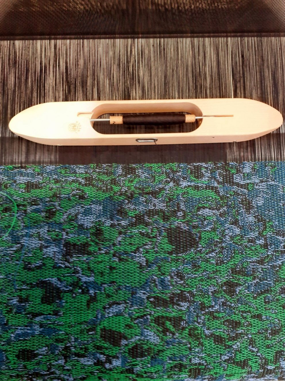 Image of work by Heidi Pietarinen woven on the Textile Center's Tc2 digital loom in March 2022.