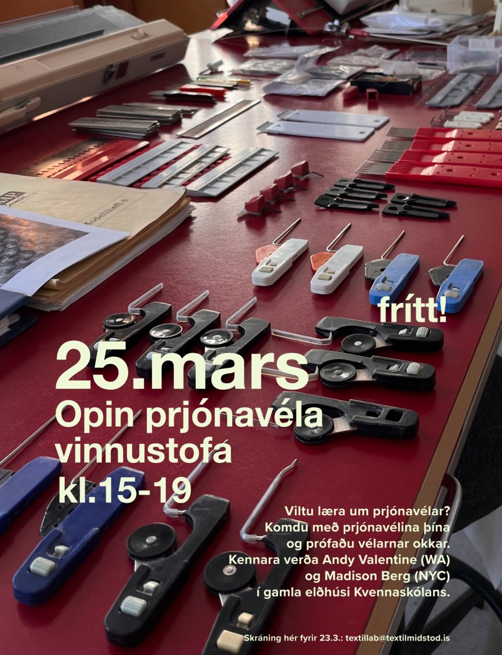 Prjónavéla - vinnustofa 25. mars
