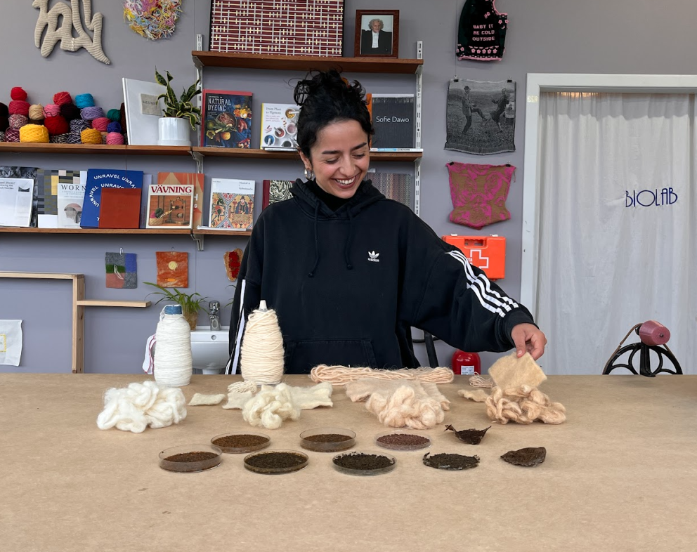 Bilge Turhan in the Textile Center's TextileLab.