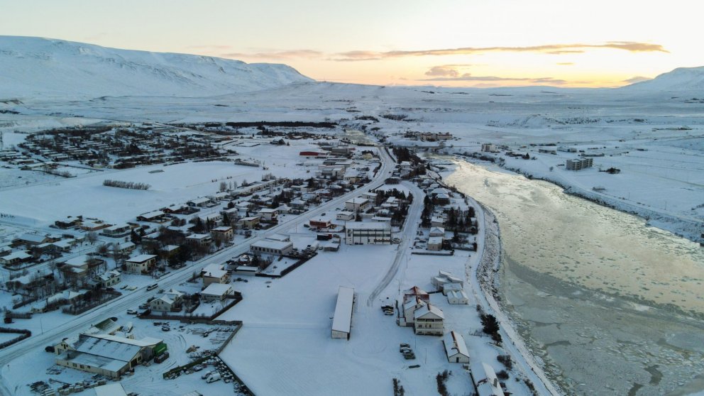 Blönduós í desember 2021. Ljósmynd: Helgi Sæmundur Guðmundsson
