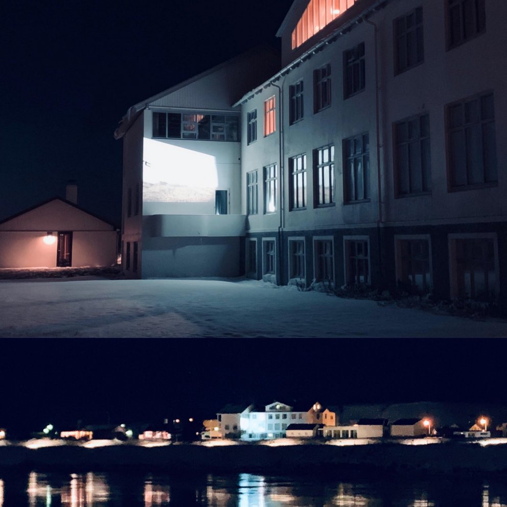 Video art on the Kvennaskólinn wall