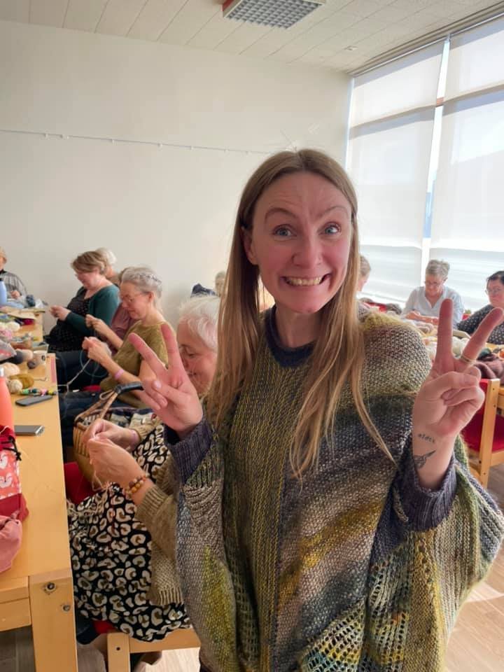 Linda Eiríksdóttir prjónahönnuður og fyrirlesari á Prjónagleði 2021.