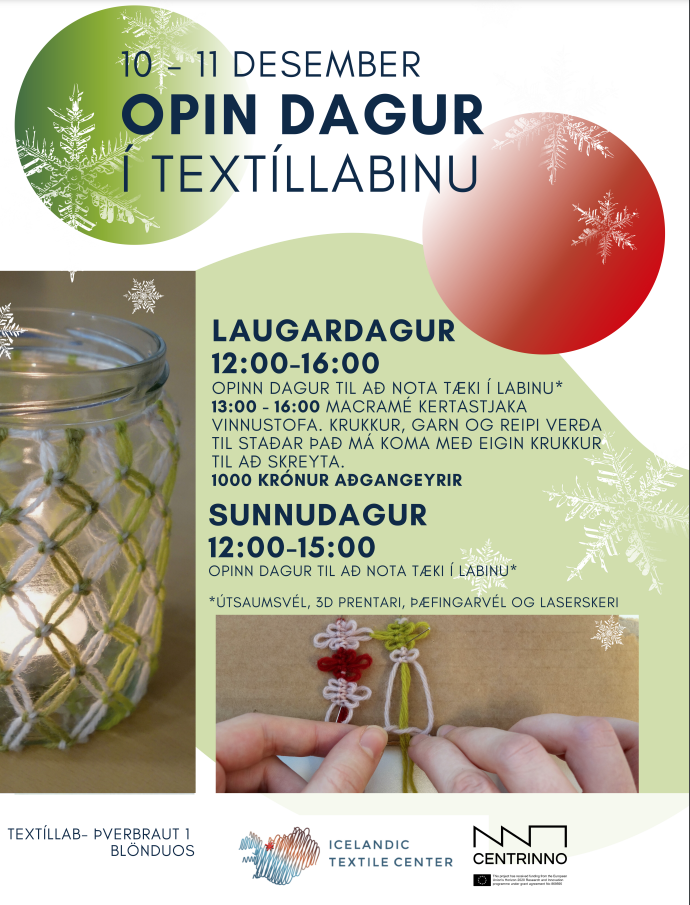 Opið hús í TextílLab 10.&11.12