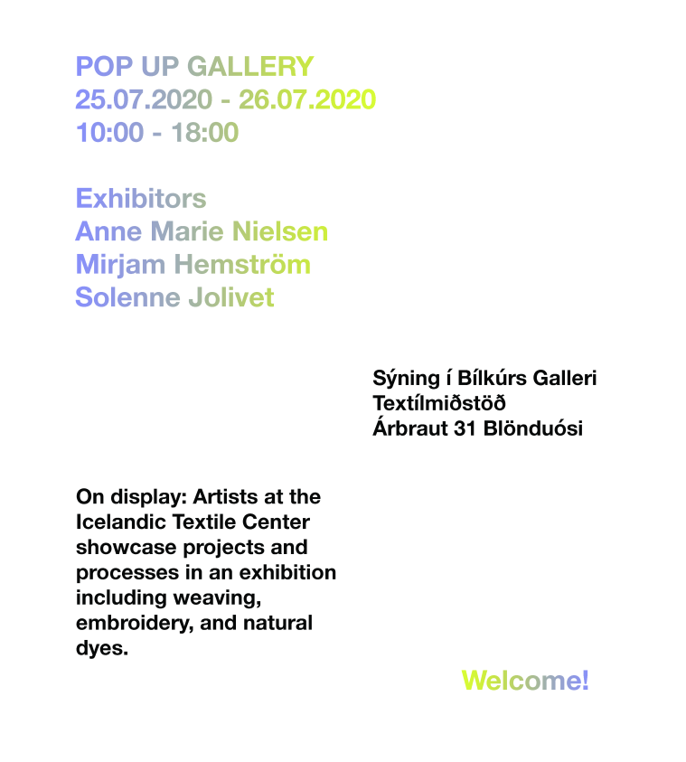 Pop up gallery listamenn 2020