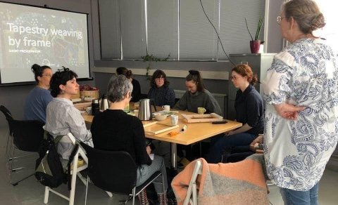 Ragnheiður B. Þórsdóttir (on the right) teaching 