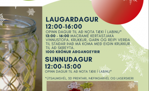 Opið hús í TextílLab 10.&11.12