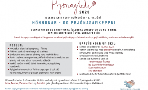 Hönnunar- og prjónasamkeppni Prjónagleðinnar 2023